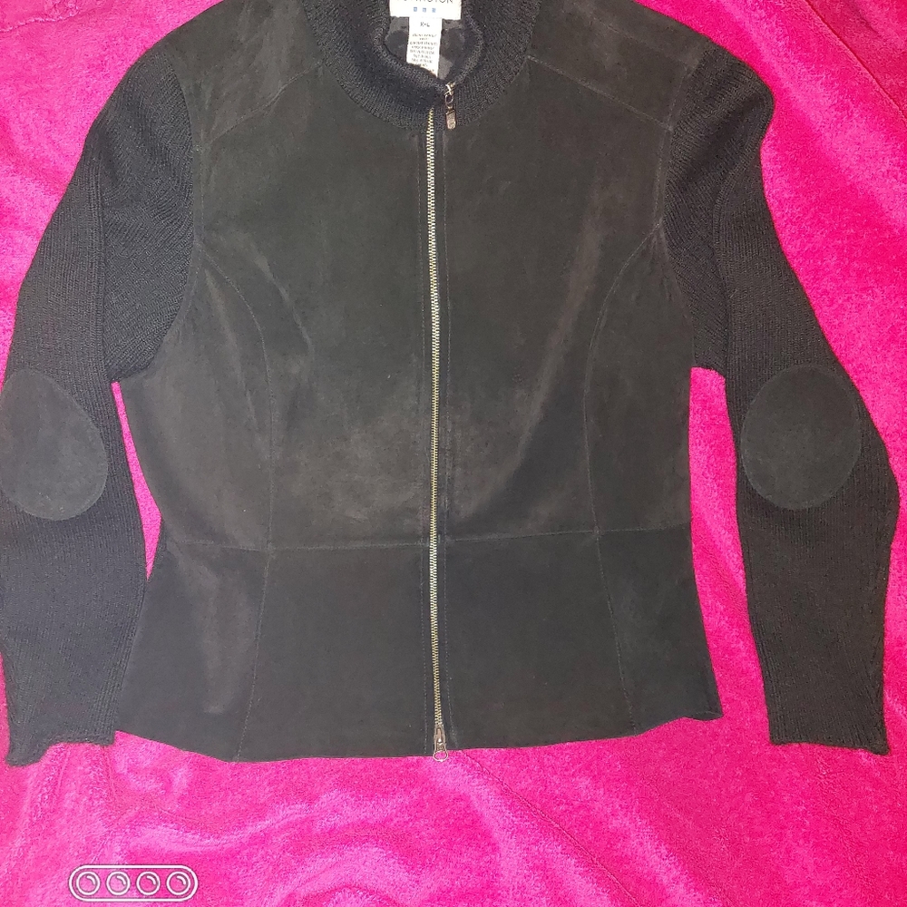 Covington Suede & Wool Zip Up Jacket